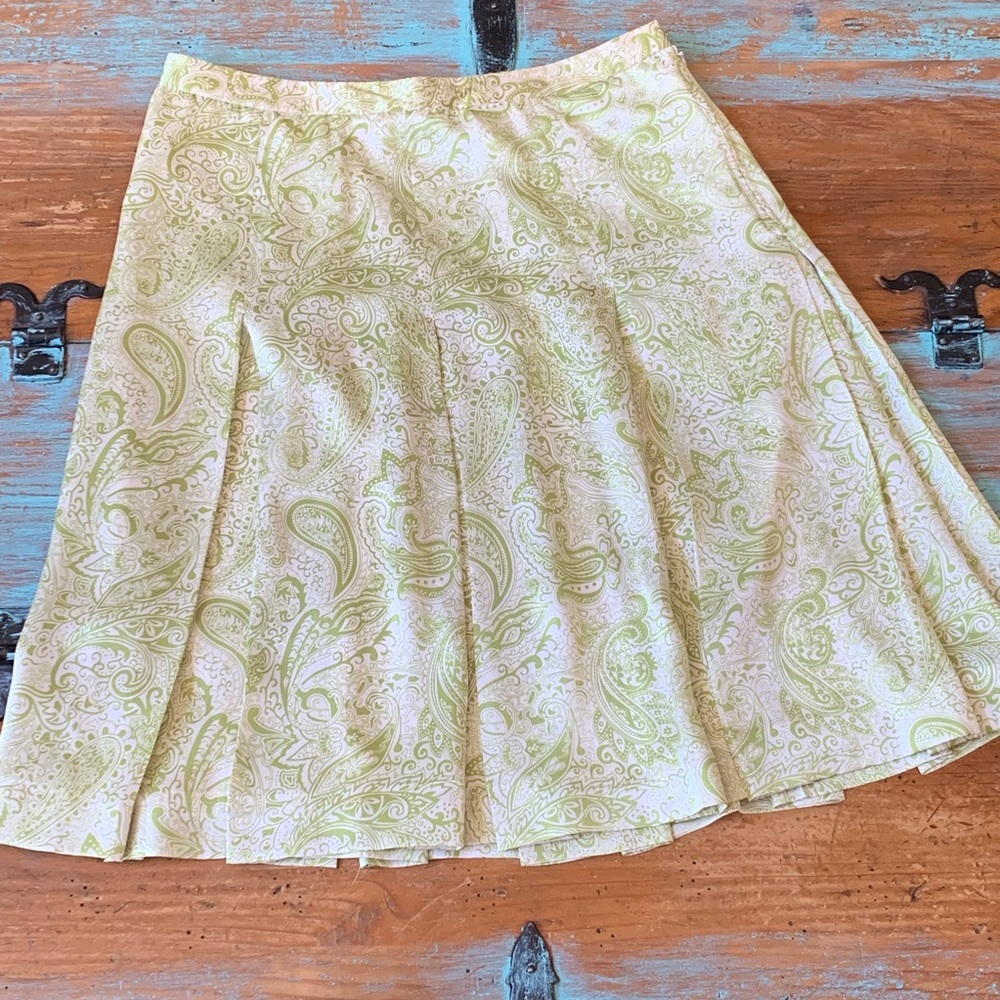J CREW Silk Paisley Print Box Pleat Skirt | Size 4